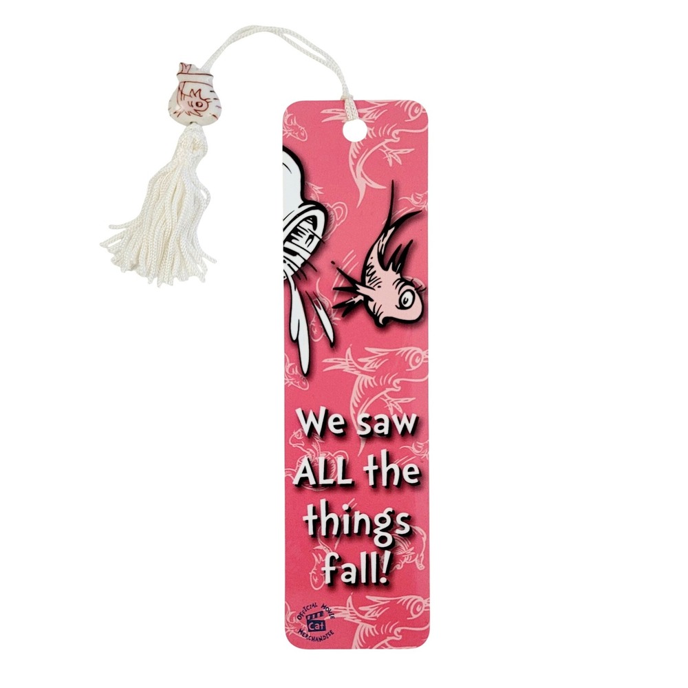 Vintage Y2K Dr. Seuss Movie Bookmark Fish Beaded Cat Hat 2003 Antioch CEBM-24368